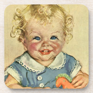 Vintage süßer blonder skandinavischer Babyjunge od Untersetzer