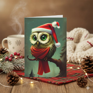 Vintage Süßer Santa Eule Weihnachten