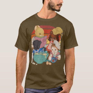 Vintage süßes Babykaninchen Häschen, Hund, Bär & K T-Shirt