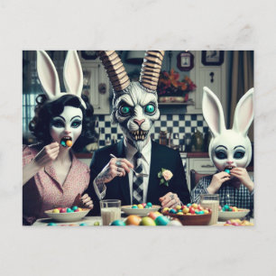 Vintage-Süßigkeiten-Abendessen-Horror-Dunkle Oster Postkarte