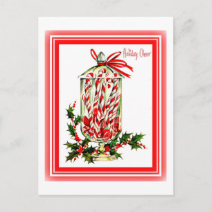 Vintage Süßigkeiten Candy Cane Glas Postkarte