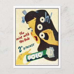 Vintage Süßigkeiten - Die Minze mit dem Loch Polo  Postkarte