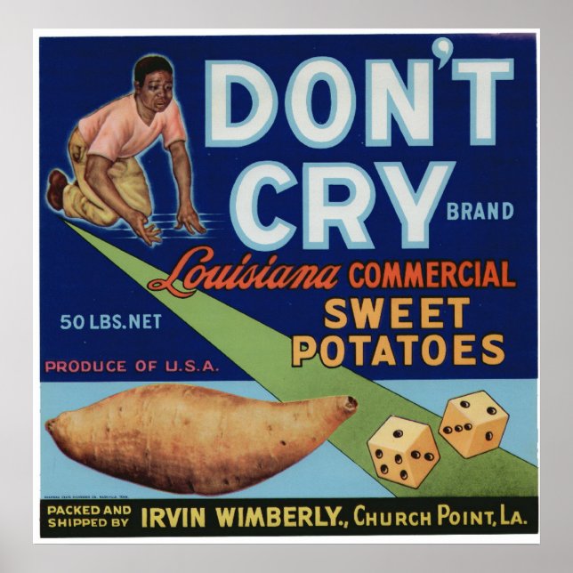 Vintage Süßkartoffeln - Fruchtkäseretiketten Poster (Vorne)