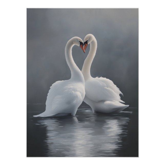 Vintage Swan Art Print Poster (Vorderseite)