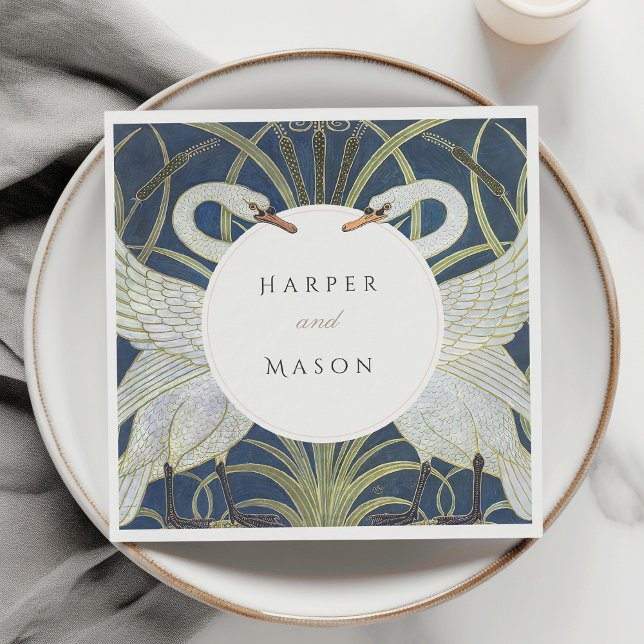 Vintage Swan-Liebe Hochzeit Serviette (Von Creator hochgeladen)