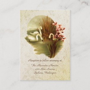 Vintage Swans Hochzeitskarten Begleitkarte