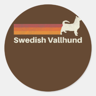 Vintage Swedish Vallhund Retro Mom Dad Dog  Runder Aufkleber