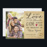 Vintage Sweet Liebe Holiday Foto Card Feiertagskarte<br><div class="desc">Vintage Sweet Liebe Holiday Foto Card</div>