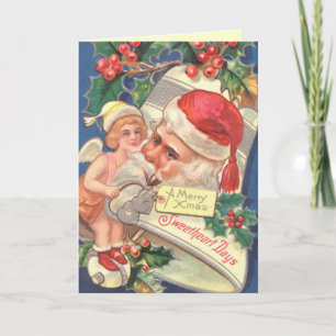 Vintage Sweetheart Weihnachtskarte Feiertagskarte