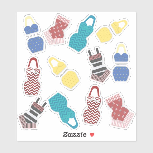 Vintage Swimsuits Aufkleber (Blatt)