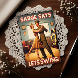 Vintage Swing Dance Salute to Military Service  Postkarte