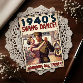 Vintage Swing Dance Salute to Military Service  Postkarte