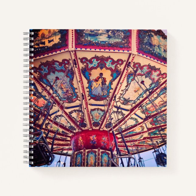 Vintage Swing Fairground Ride Notizbuch (Vorderseite)