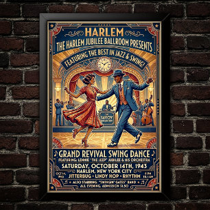 Vintage-Swing-Tanzposter Poster