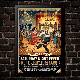 Vintage-Swing-Tanzposter Poster