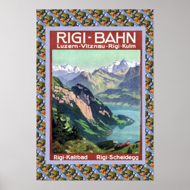 Vintage Swiss Railway Rigi Bahn Poster (Vorne)