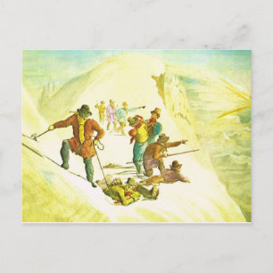 Vintage Switzerland, mountain climbing Postkarte