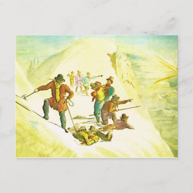 Vintage Switzerland, mountain climbing Postkarte (Vorderseite)