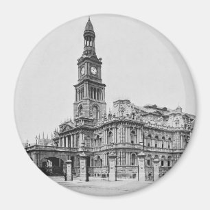 Vintage Sydney-Rathaus-Fotografie c1898 Magnet