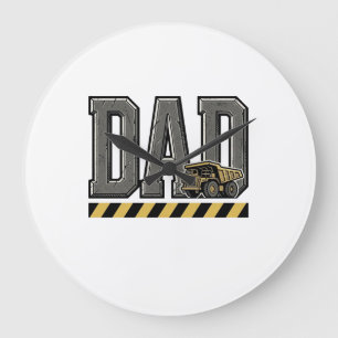 Vintage-T-Shirt-Design für Bauarbeiter-Väter mit G Große Wanduhr