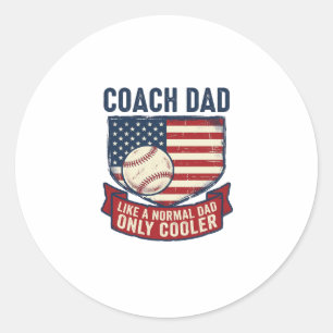 Vintage-T-Shirt-Design für patriotischen Baseball- Runder Aufkleber