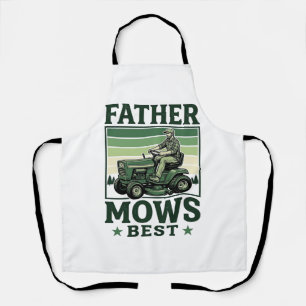 Vintage-T-Shirt-Design für Rasenmäher 'Father Mows Schürze