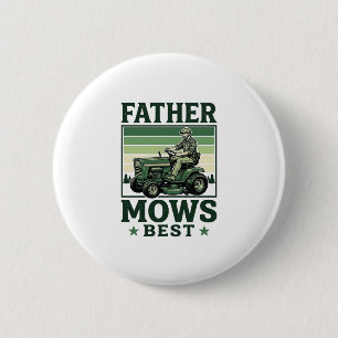 Vintage-T-Shirt-Design für Rasenmäher Papa mäht am Button
