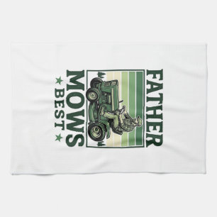 Vintage-T-Shirt-Design für Rasenmäher Papa mäht am Geschirrtuch