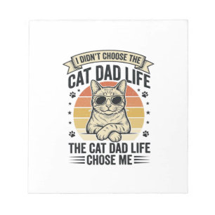 Vintage-T-Shirt-Design mit Katzen-Vater-Leben-Grav Notizblock