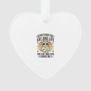 Vintage-T-Shirt-Design mit Katzen-Vater-Leben-Grav Ornament