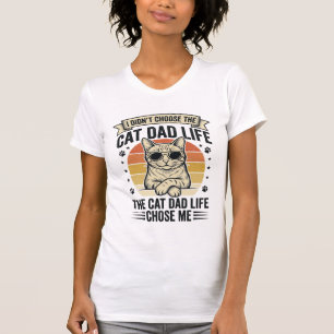 Vintage-T-Shirt-Design mit Katzen-Vater-Leben-Grav T-Shirt