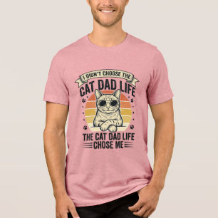 Vintage-T-Shirt-Design mit Katzen-Vater-Leben-Grav Tri-Blend Shirt
