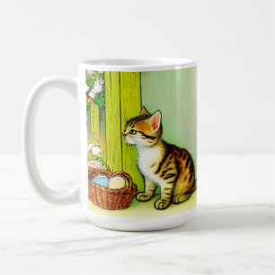 Vintage Tabby Cat Illustration Kaffeetasse