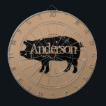 Vintage Tafel Dartscheibe<br><div class="desc">Vintages Schwein,  kundenspezifische Tafel. Rustikales Design mit personalisiertem Text. Bauerndesign Laden Sie optional Ihr eigenes Bild hoch.</div>