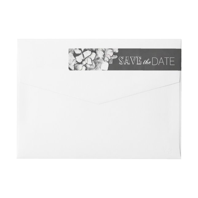 Vintage Tafelhydrangeas-Blume Save the Date (Rückseite)