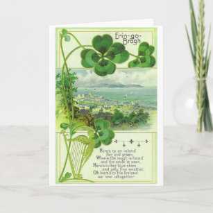 Vintage Tageskarte Emerald Isle St Patrick Karte