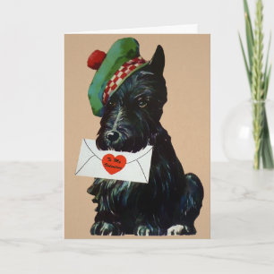 Vintage Tageskarte für Hunde Feiertagskarte