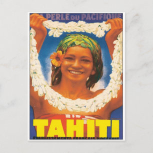 Vintage Tahiti Postkarte