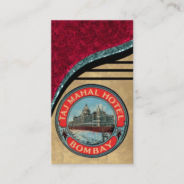 Vintage Taj Mahal Hotel-Geschäfts-Karte Visitenkarte (Vorderseite)