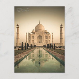 Vintage Taj Mahal, Indien Reise Aquarell Retro Postkarte