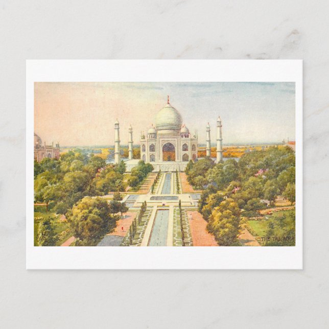 Vintage Taj Mahal  Postkarte (Vorderseite)