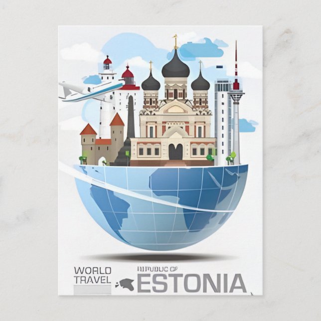 Vintage Tallinn Estland Estland Stadt Postkarte (Vorderseite)