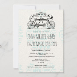 Vintage Tandem-Radhörnereien-Hochzeit Einladung