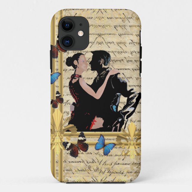 Vintage Tango-Tänzer. Case-Mate iPhone Hülle (Rückseite)