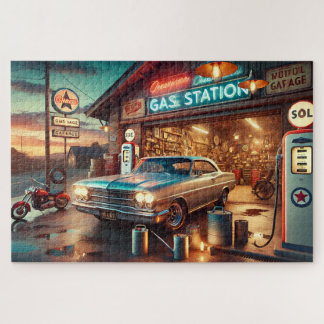 Vintage Tankstelle Klassiker Auto