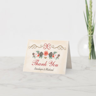 Vintage Tannenzapfen Weihnachts Hochzeit Danke sch