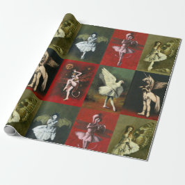 Vintage tanzende Kobolde Geschenkpapier