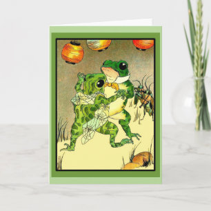 Vintage - Tanzendes Froschpaar, Karte