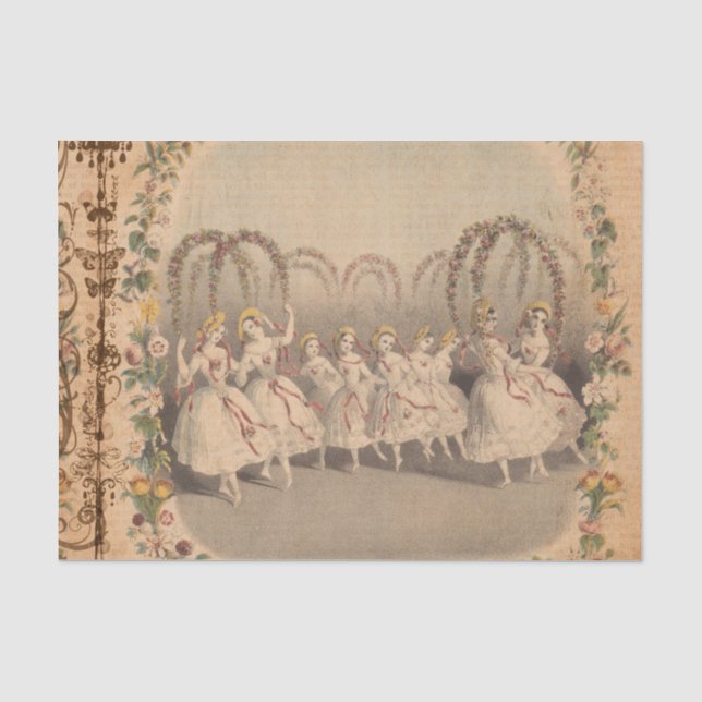 Vintage Tänzerkollektion Seidenpapier (Vorderseite)