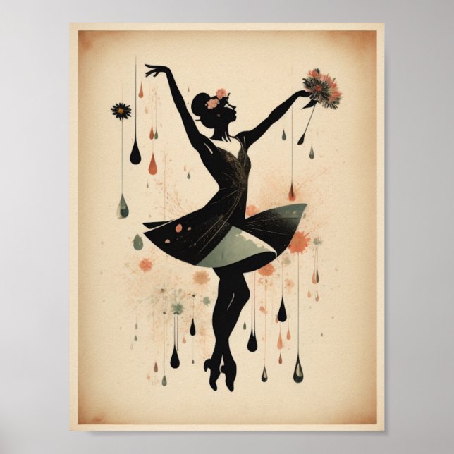Vintage Tanzfrau Poster (Vorne)